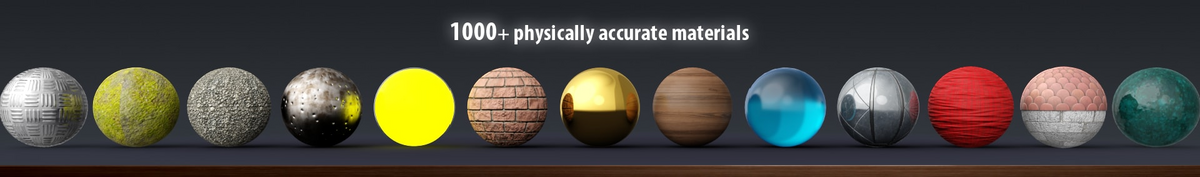 1000+ fyzikálně přesných materiálů 1000+ fyzikálně přesných materiálů